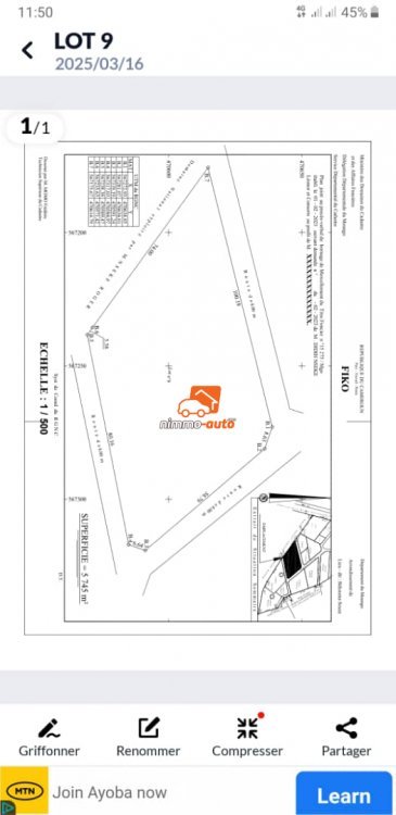 terrain d'habitation à vendre à souza
